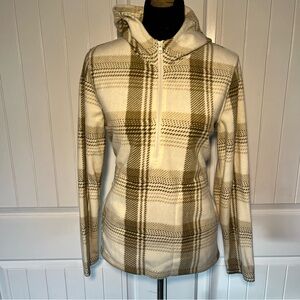 O'NEILL Women’s Plaid Josie Fleece 1/2 Zip Pullover Hoodie Sz Small